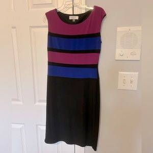 Kasper color block sheath dress